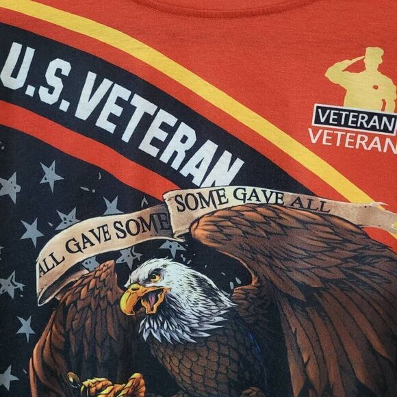 USA PROUD U. S. Veteran T-shirt Eagle ALL GAVE SOME GAVE ALL patriotic men’s Xl - Picture 7 of 8